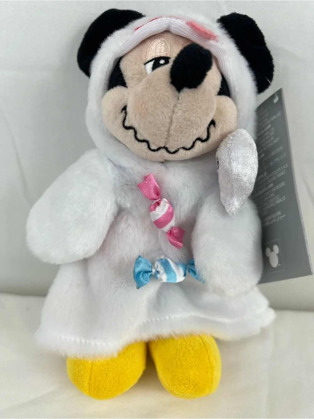 Disney Mickey Ghost 2026 WDW Halloween Plush Bag Charm Keychain Costume 6”